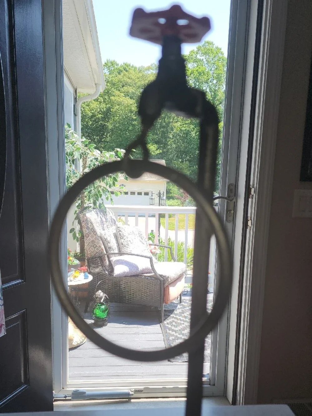 Vintage Brass Bronze Towel Ring Stand - Rustic Metal Display